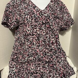 Stylish Women's Black and Pink scrub top